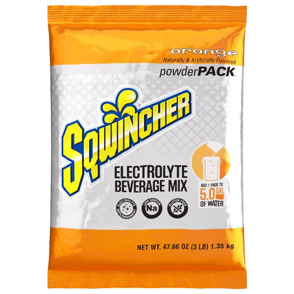 Sqwincher Regular Powder Packs, 47.66 oz Packs, 5 gal Yield