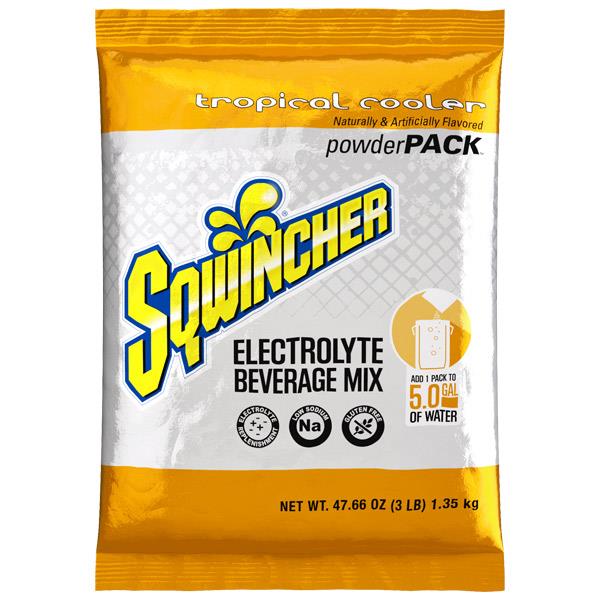 Sqwincher Regular Powder Packs, 47.66 oz Packs, 5 gal Yield
