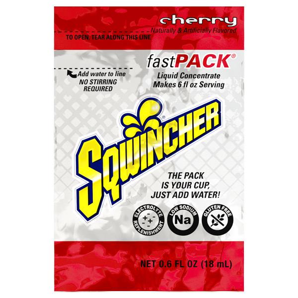 Sqwincher FastPack Single Serve, 0.6 oz Packs, 6 oz Yield