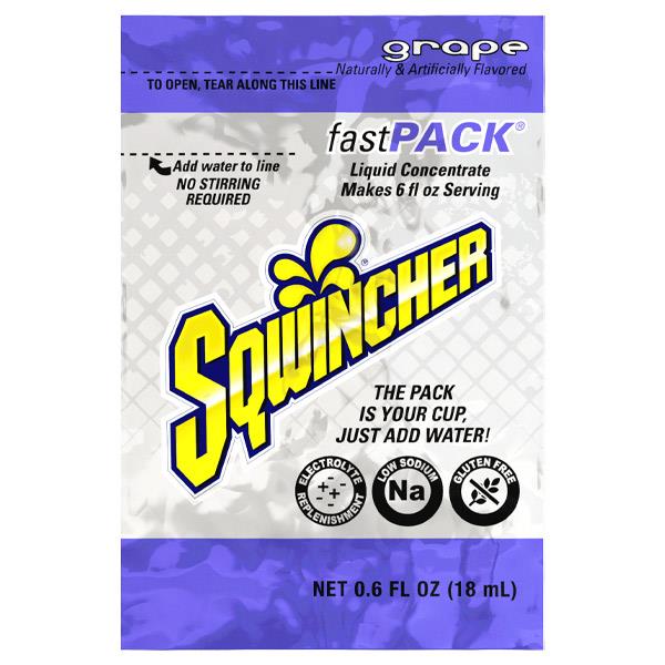 Sqwincher FastPack Single Serve, 0.6 oz Packs, 6 oz Yield