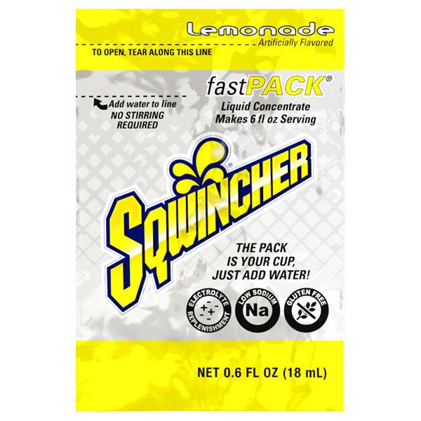 Sqwincher FastPack Single Serve, 0.6 oz Packs, 6 oz Yield