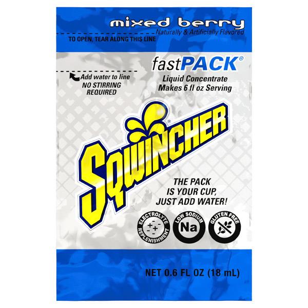 Sqwincher FastPack Single Serve, 0.6 oz Packs, 6 oz Yield