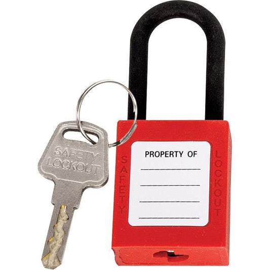 TruForce Padlock with Nylon Shackle, Red