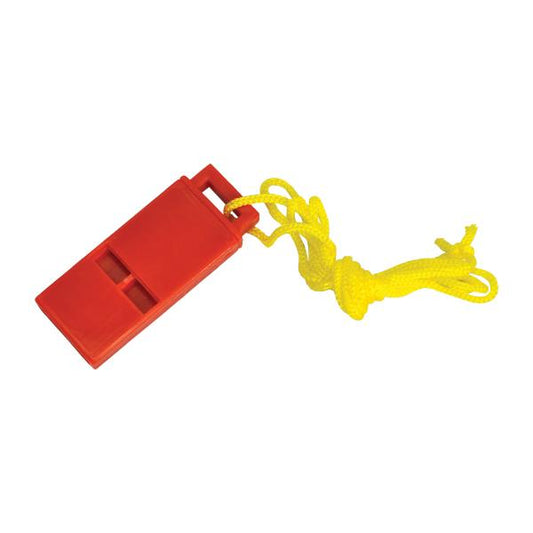 Plastic Whistle with Lanyard, Red