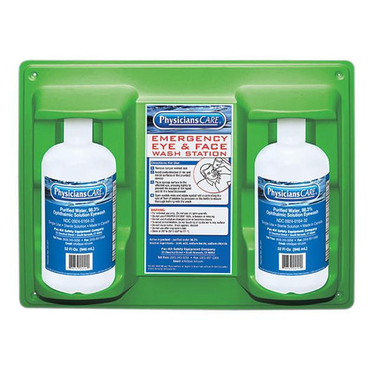 Eyewash Station, Double Bottle, 32 oz