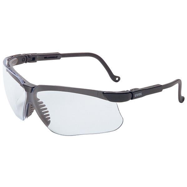 Honeywell Uvex Genesis Eyewear, Black Frame, Ultra-dura Clear Lens