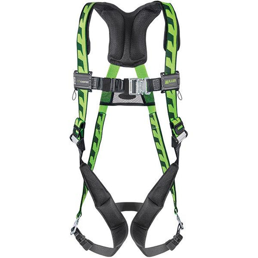 Honeywell Miller AirCore Harness, Quick-Connect Leg Straps, Green
