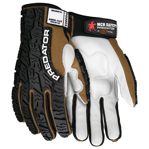 MCR Safety Predator Multi-Task Gloves with Cow Grain Leather Palms and Foam Pads