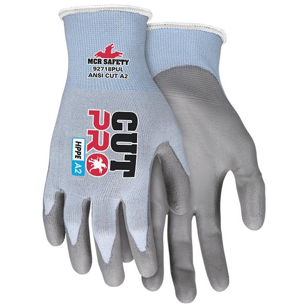 MCR Safety Cut Pro Gloves with Light Blue Hypermax Shell