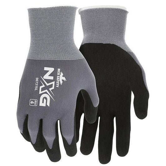 MCR Safety NXG Work Gloves with 15 ga Nylon Shell, Nitrile Foam Palm and Fingertips