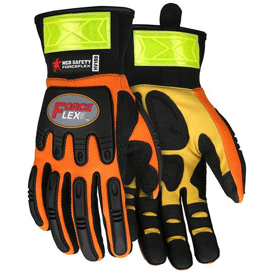MCR Safety Forceflex Gloves w/ Synthetic, Rough Kevlar, EVA Padded Palms