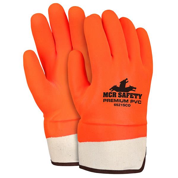 MCR Safety Industry Standard Double Dipped PVC Foam Lined Gloves
