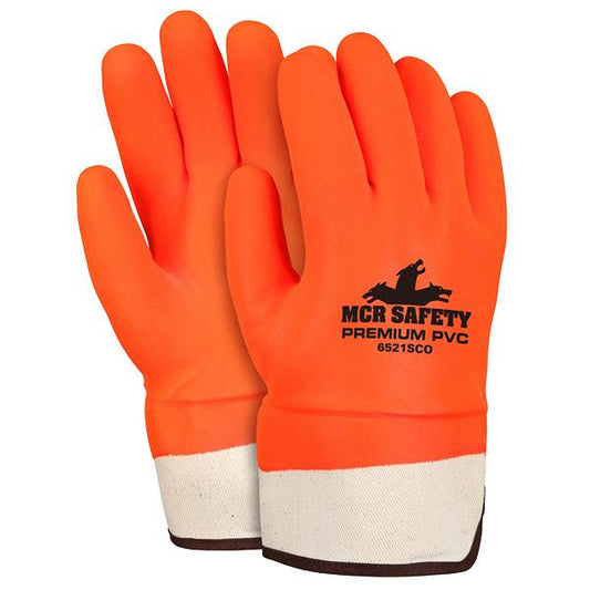 MCR Safety Industry Standard Double Dipped PVC Foam Lined Gloves