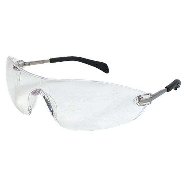 MCR Safety S22 Series Eyewear, Chorme Metal Temples, Clear Lens