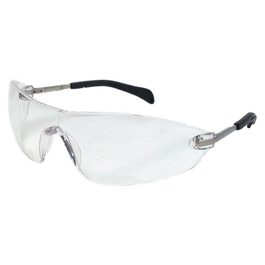 MCR Safety S22 Series Eyewear, Chorme Metal Temples, Clear Lens