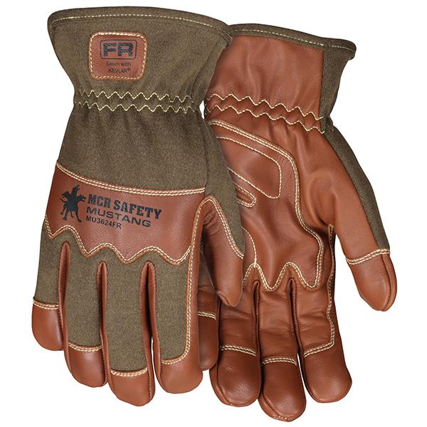MCR Safety Mustang Utility Grain Goatskin Drivers with Nomex Backs