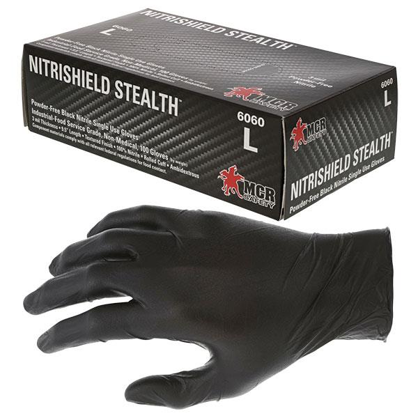 MCR Safety NitriShield Stealth Nitrile Gloves
