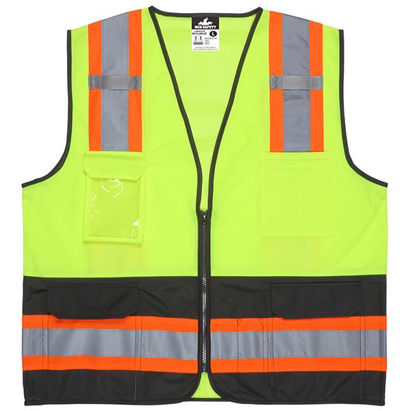 MCR Safety Luminator ANSI Class 2 Solid Front with Mesh Back Safety Vests