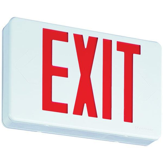 Lithonia Red LED Exit Sign with Battery Backup, Red/White