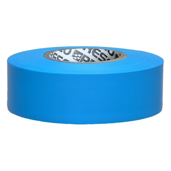 Presco Solid-Color Roll Flagging, PresGlo, Taffeta, 1 3/16" x 150', Blue Glo, 12/Case