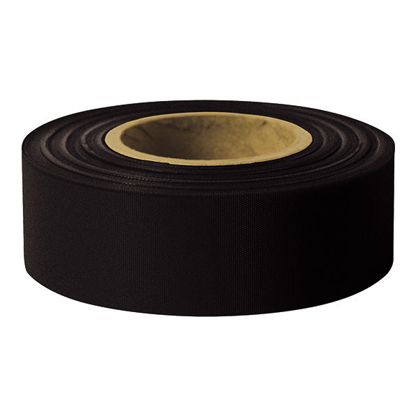 Presco Solid-Color Roll Flagging, Standard, Taffeta, 1 3/16" x 300', Black, 12/Case
