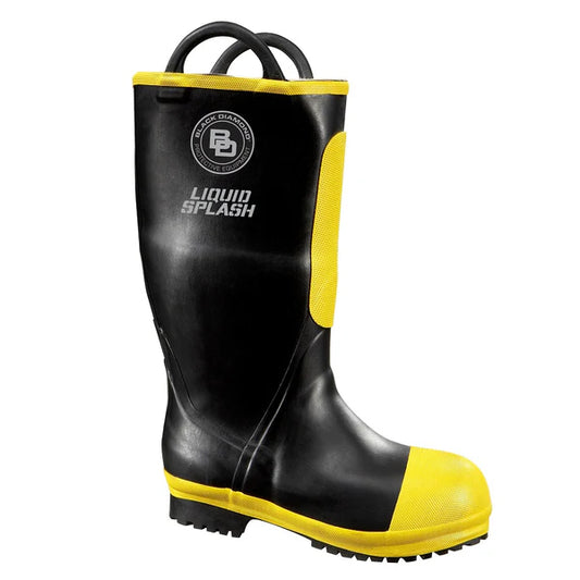 Black Diamond Insulated Rubber Fireboots, Size 10 Wide, Black, 1/Pair