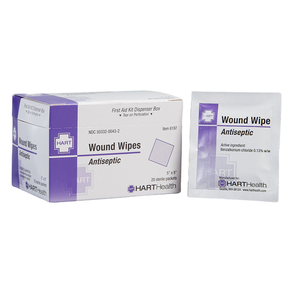 HART Health® Wound Wipes, 20/Box