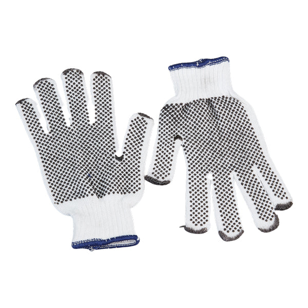 MCR Safety® Regular Weight PVC Coated String Knit Gloves, Dual-Side Dots, 70/30 Cotton/Poly, Large, 1/Each