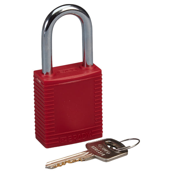 Brady® Safety Padlocks, Keyed Alike, Red, 6/Pkg