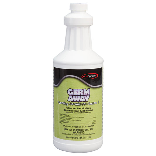 QuestSpecialty® Germ Away Foaming Germicidal Cleaner, 1 qt, 12/Case