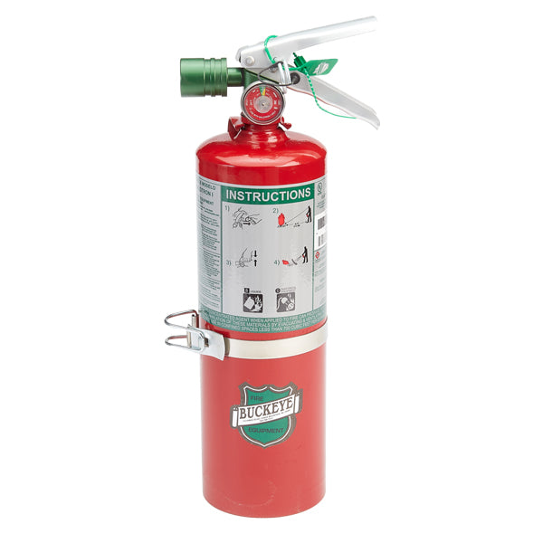 Buckeye 5 lb Halotron® I Fixed Nozzle Portable Fire Extinguisher w/ Aluminum Valve & Vehicle Bracket, 16 3/8"H x 7 1/4"W x 4 1/4"D, 5B:C, 1/Each