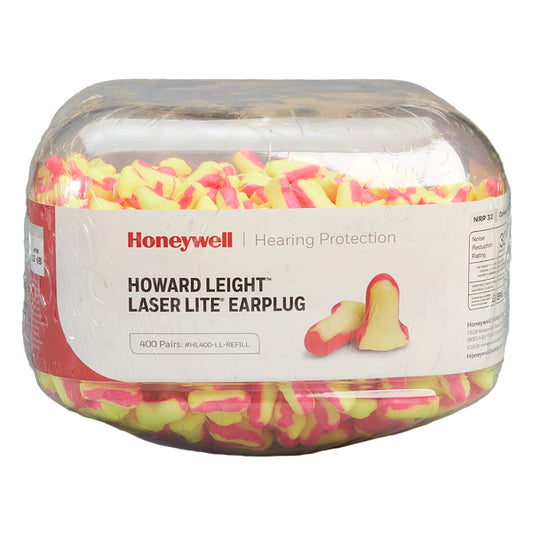Honeywell Howard Leight Laser Lite® Single-Use Earplugs HL400 Refill, Neon Yellow/Pink, 400 Pair/Box