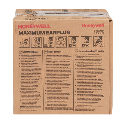 Honeywell Howard Leight Maximum Single-Use Earplugs, Uncorded, 200/Box