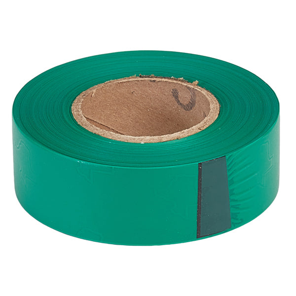 Presco Solid-Color Roll Flagging, Standard, Texas, 1 3/16" x 3000', Green, 12/Case
