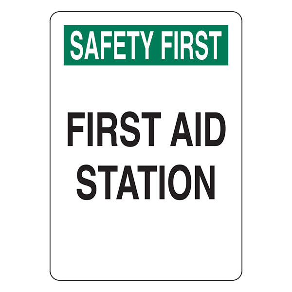 Brady® "Safety First First Aid Station" Sign