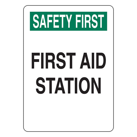 Brady® "Safety First First Aid Station" Sign