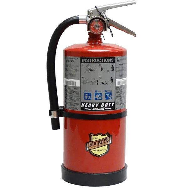 Buckeye 10 lb ABC Heavy-Duty High Flow Fire Extinguisher, 17"H x 8 1/4"W x 6 1/2"D, 1A:20B:C, 1/Each