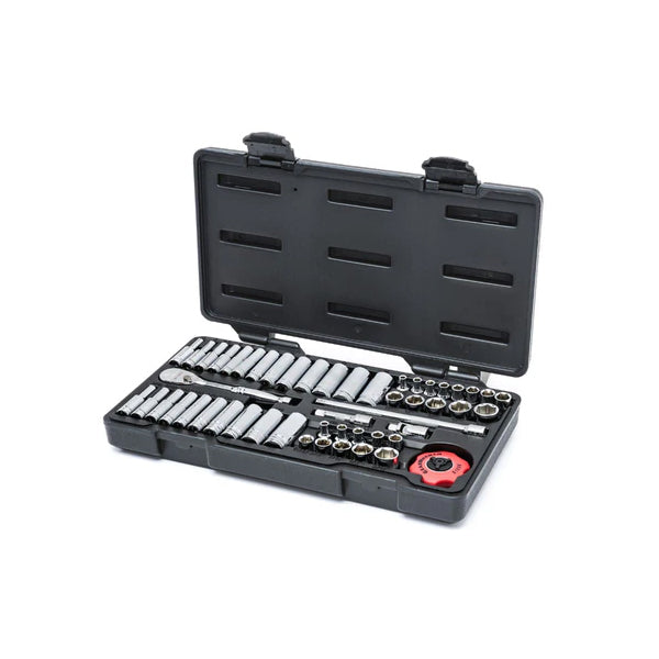 GearWrench 51-Piece, 6-Point Standard & Deep Mechanics Tool Set, SAE/Metric, 1/4" Drive