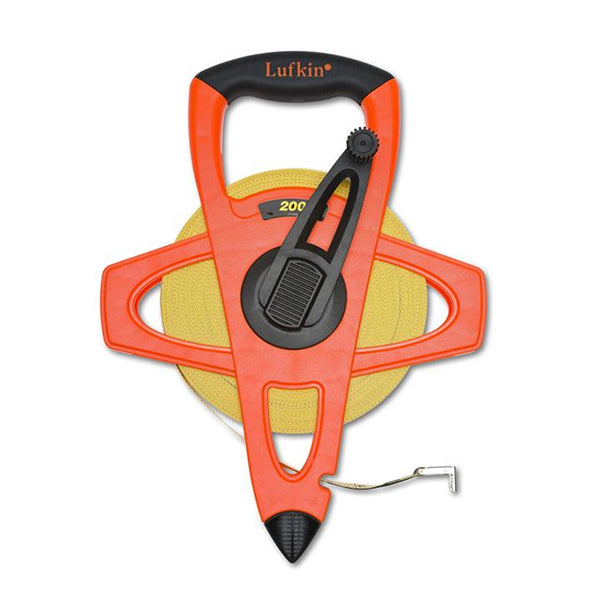 Lufkin® Engineer's Hi-Viz® Fiberglass Tape, 1/2" x 200', Hi-Vis Orange, 1/Each