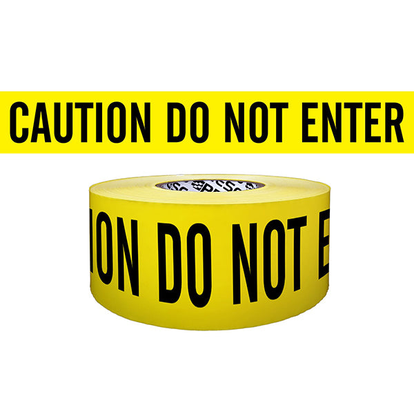 Presco Barricade Tape, 2.5 mil, "Caution Do Not Enter", Yellow, 8/Case