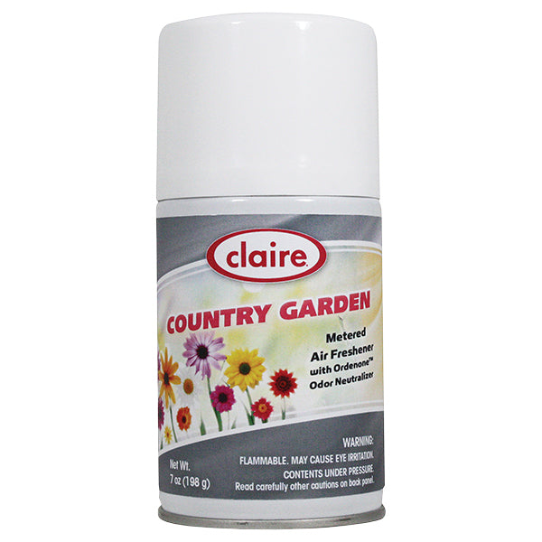 Claire® Floral Fragrant, Metered Air Freshener, 7 oz Aerosol, Country Garden, 12/Case