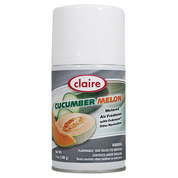 Claire® Fruit Fragrant Metered Air Freshener, 7 oz Aerosol, Cucumber Melon, 12/Case