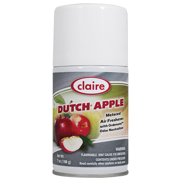 Claire® Fruit Fragrant Metered Air Freshener, 7 oz Aerosol, Dutch Apple, 12/Case