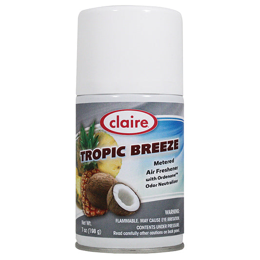 Claire® Fruit Fragrant Metered Air Freshener, 7 oz Aerosol, Tropic Breeze, 12/Case