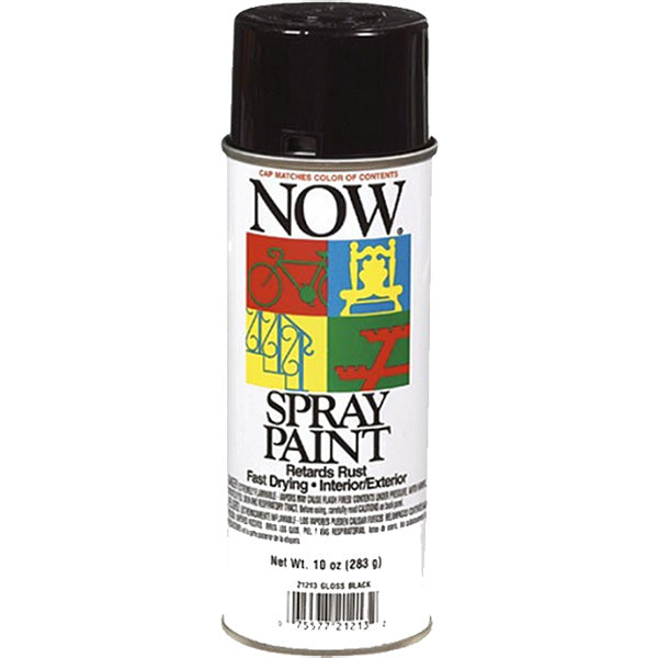 Krylon® Now® Economy Spray Paint, 16 oz Aerosol, Gloss Black, 6/Case