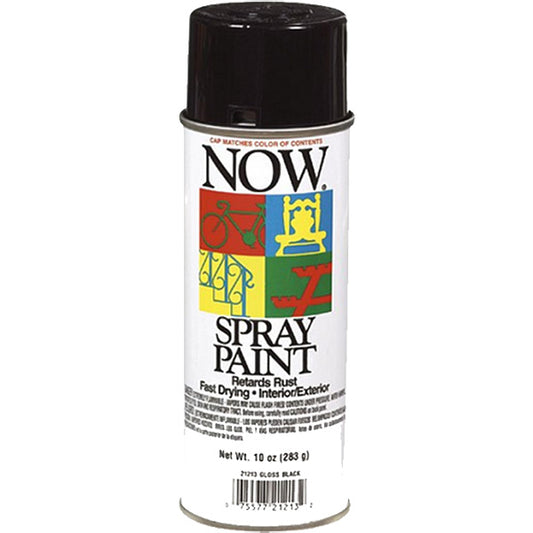 Krylon® Now® Economy Spray Paint, 16 oz Aerosol, Gloss Black, 6/Case