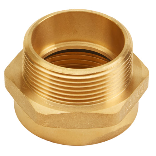 Female x Male Brass Hexagon Adapter, 1 1/2" NST x 1 1/2" NPT, 1/Each