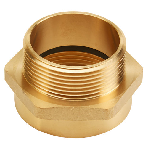 Female x Male Brass Hexagon Adapter, 2 1/2" NST x 2 1/2" NPT, 1/Each