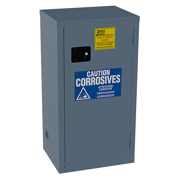 Jamco Safety Cabinet, Corrosives, 18 gal, Manual Doors, 44"H x 23"W x 18"D, Blue, 1/Each