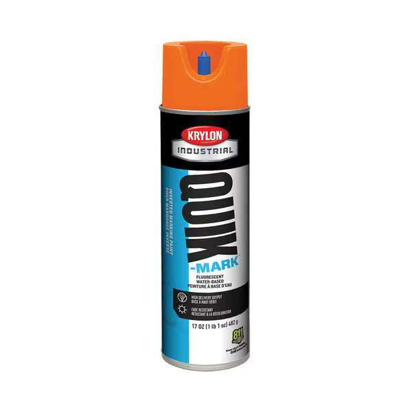 Krylon® Quik-Mark™ Inverted Marking Paint, Water Based, 20 oz Aerosol, APWA Orange, 12/Case